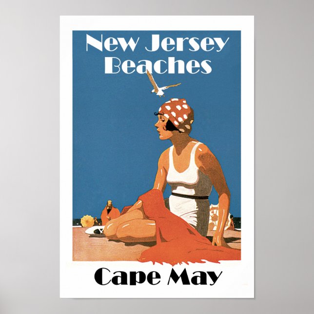 Poster Plages du New Jersey ~ Cape May (Devant)