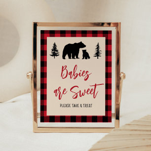 Poster Plaid Bear Cub Lumberjack Les bébés sont doux