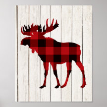 Plaid Moose Art Décor Lumberjack Party