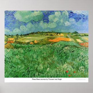 Poster Plaine près d'Auvers par Vincent van Gogh
