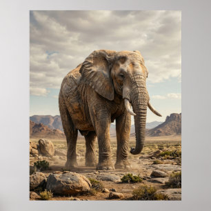 Poster Plaines anciennes de l'éléphant de pierre