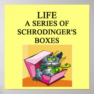 Poster plaisanterie de boîte de chat des schrodinger