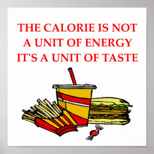 Poster plaisanterie de calorie de régime