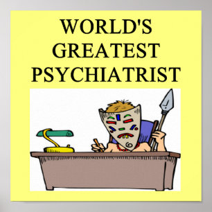 Poster plaisanterie pgychiatry de psychologie