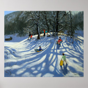 Poster Plaisir dans la neige Morzine France