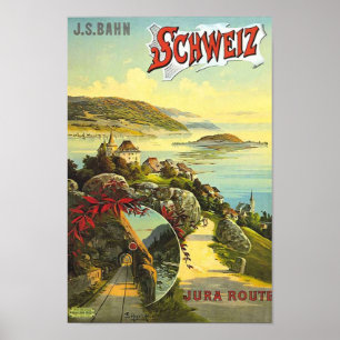 Poster Plaisir Vintage voyage Tourisme Plakat Jura Simplo