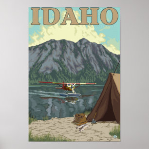 Poster Plan Bush et pêche - Idaho