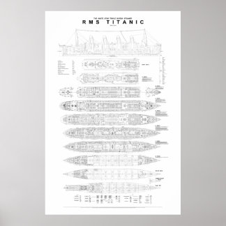 Poster Plan d'arrangement général Titanic