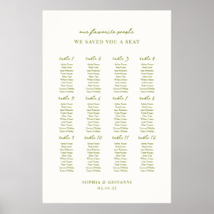 Poster Plan d'assise du Mariage Verona Moss