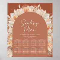 Plan d'assise mariage Bohenian rouille en terre cu