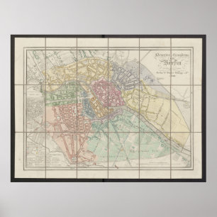 Poster Plan de Berlin, Neuester Grundriss, Allemagne