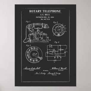 Poster Plan de brevet de téléphone rotatif
