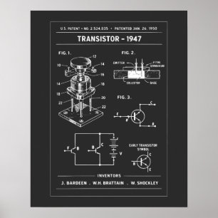 Poster Plan de brevet de transistor