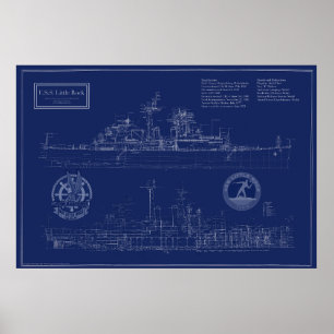 Poster Plan de croiseur CLG-4 USS Little Rock