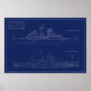 Poster Plan de croiseur léger de la marine Little Rock