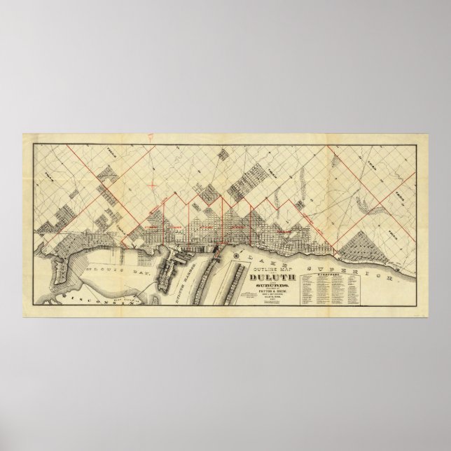 Poster Plan de Duluth et des banlieues (Devant)