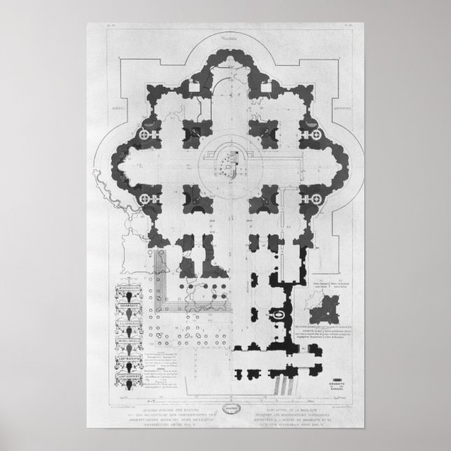 Poster Plan de la basilique Saint-Pierre (Devant)