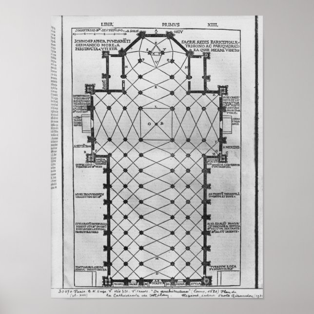 Poster Plan de la cathédrale de Milan (Devant)