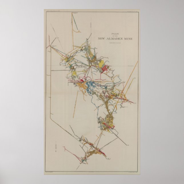 Poster Plan de la nouvelle mine Almaden (Devant)