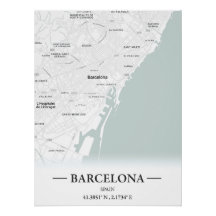 Plan de la ville de Barcelone, Espagne