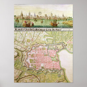 Poster Plan de la ville de La Rochelle, 1736