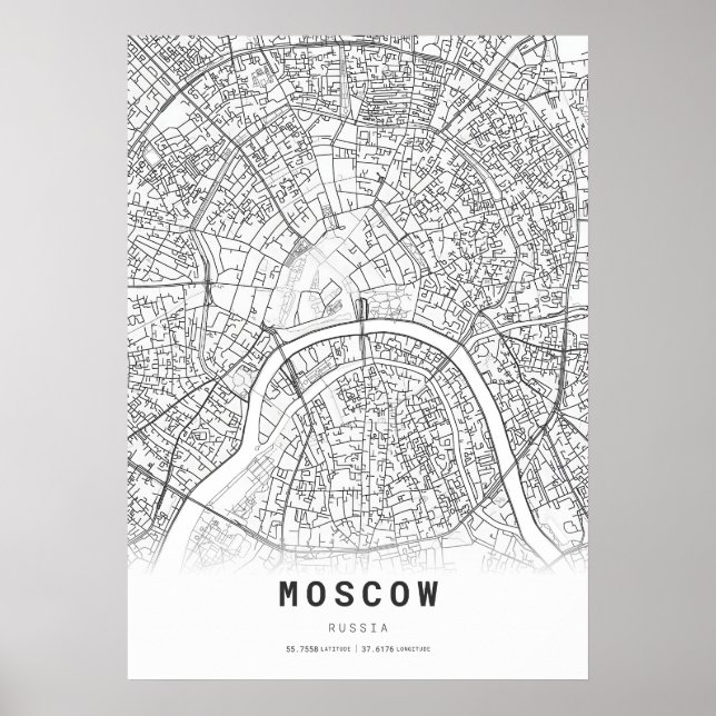 Poster Plan de la ville de Moscou (Devant)