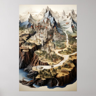 Poster Plan de la ville d'Imaginaire