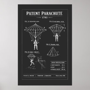 Poster Plan de parachute breveté