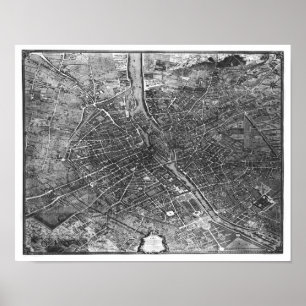 Poster Plan de Paris, connu sous le nom de 'Plan de