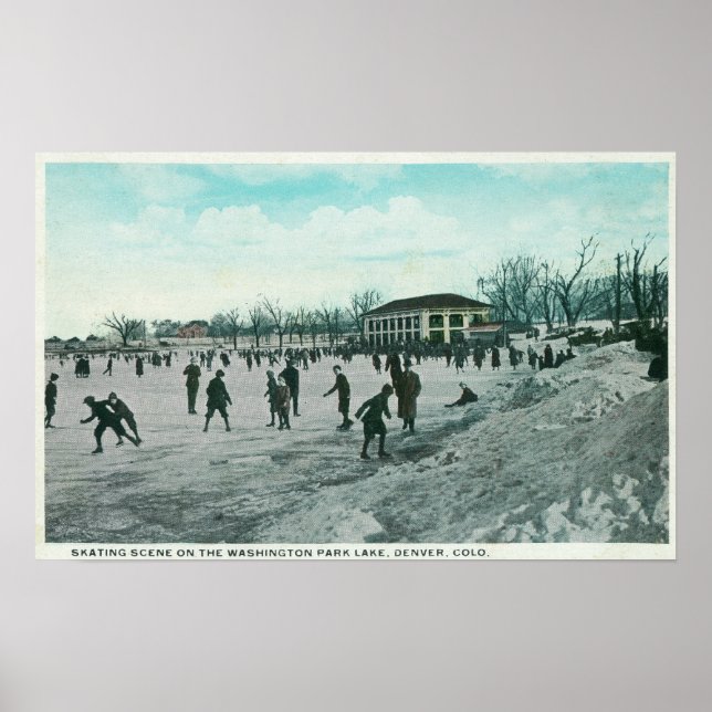Poster Plan de patinage sur glace du Washington Lake Park (Devant)