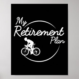 Poster Plan de retraite à vélo Cyclisme VTT