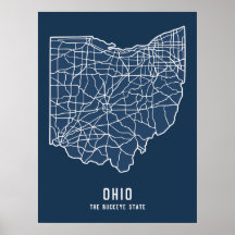 Plan de route de l'État des États-Unis de l'Ohio -