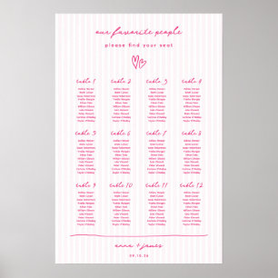 Poster Plan de siège Mariage rose lunatique