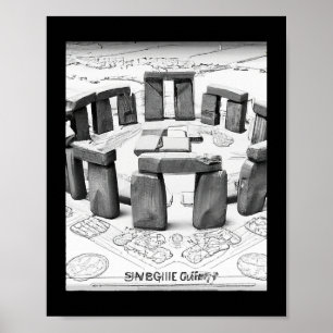 Poster Plan de Stonehenge Sites mégalithiques antiques