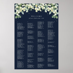 Poster Plan de table alphabétique 24x36" pour 200 personn