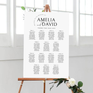 Poster Plan de table de bienvenue moderne pour 14 tables
