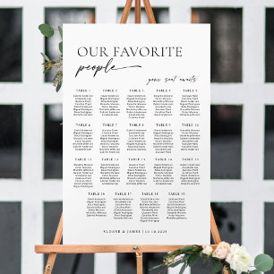 Poster Plan de table de bienvenue moderne pour 19 tables