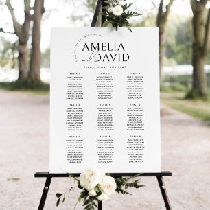 Poster Plan de table de bienvenue moderne pour 9 tables