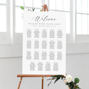 Poster Plan de table de bienvenue pour 19 tables
