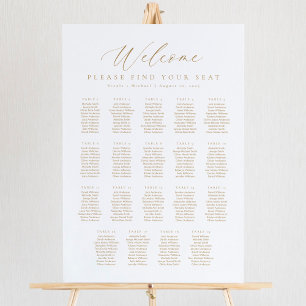 Poster Plan de table de bienvenue pour 19 tables