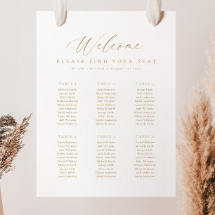 Poster Plan de table de bienvenue pour 6 tables