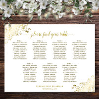 Plan de table de mariage à 7 tables avec frisottis