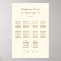 Plan de table de mariage à l'ancienne en ivoire