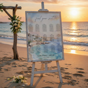 Poster Plan de table de mariage à Santorin