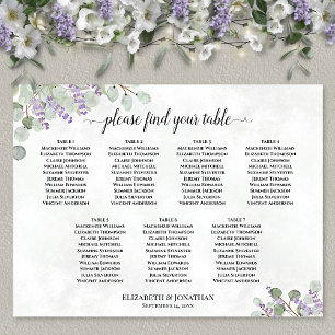 Poster Plan de table de mariage au lavande et eucalyptus
