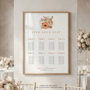 Poster Plan de table de mariage Automne Florals 8