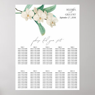 Poster Plan de table de mariage aux orchidées blanches aq