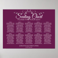 Plan de table de mariage chic magenta prune 10
