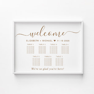 Poster Plan de table de mariage élégant à 7 tables avec é