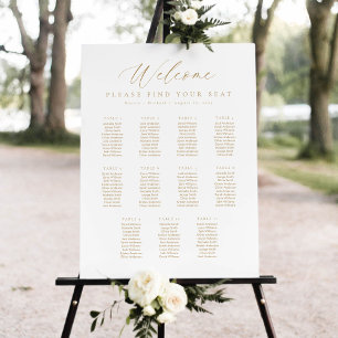 Poster Plan de table de mariage élégant et moderne avec c